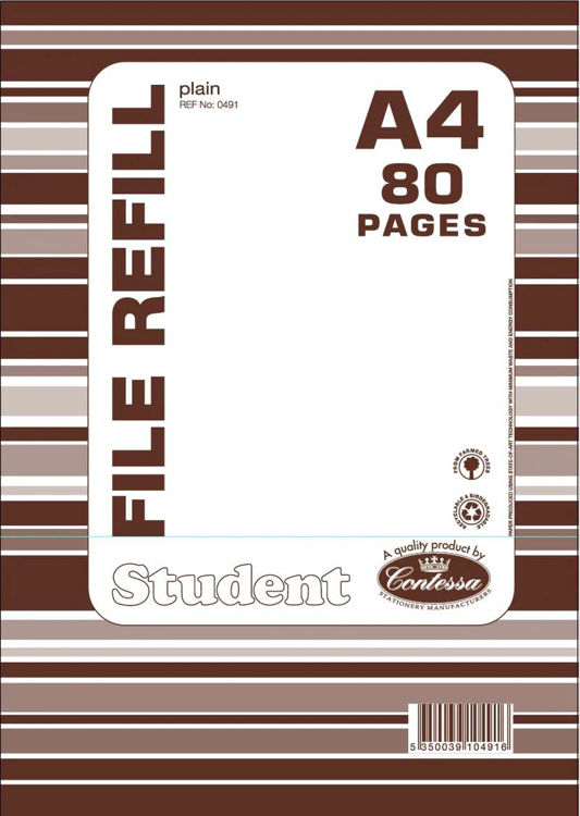 Picture of 0491-Plain A4 File Refill 80Pgs